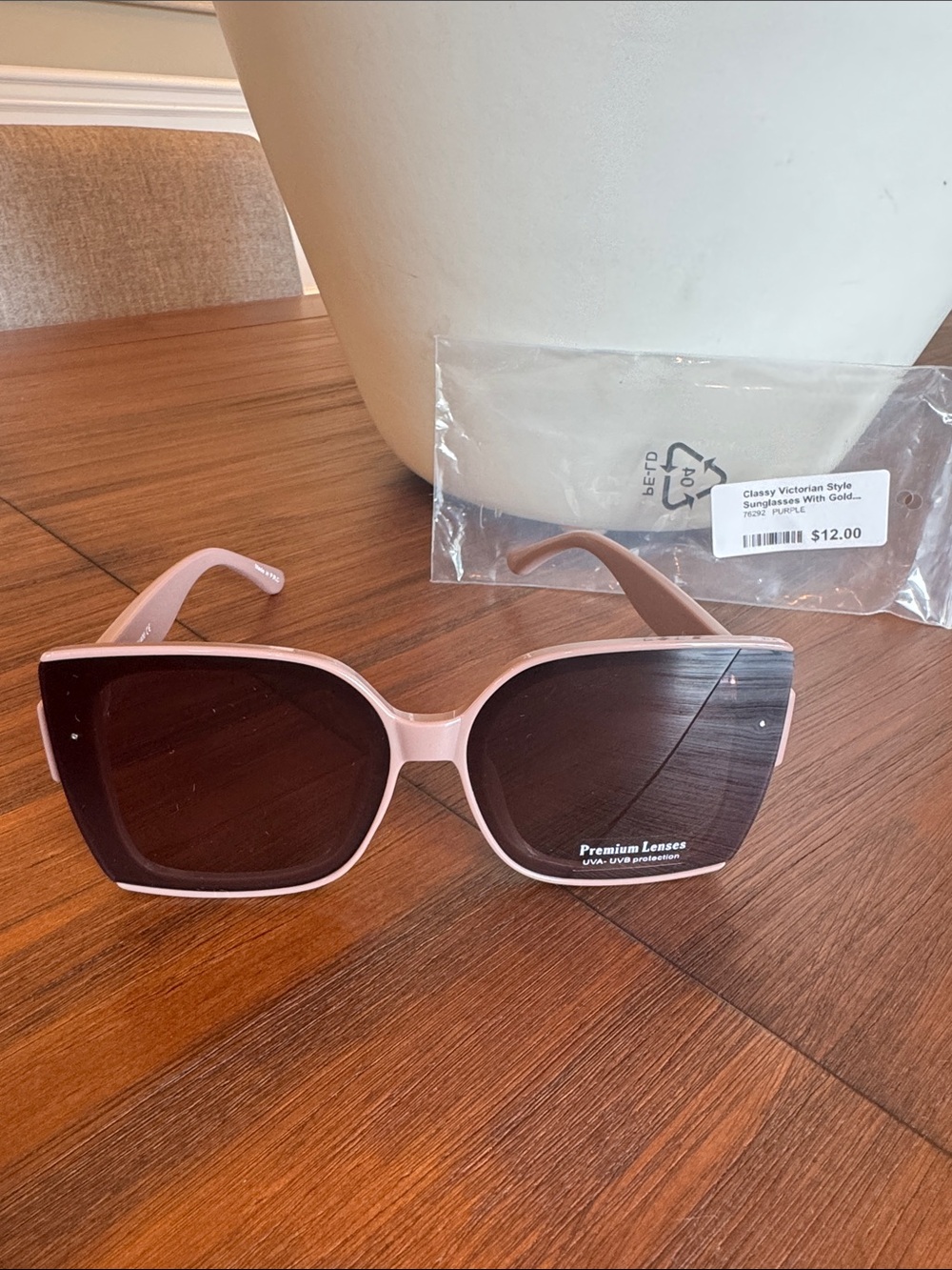 Classic Oversized Purple/Pink Women's Sunglasses with UVB Protection